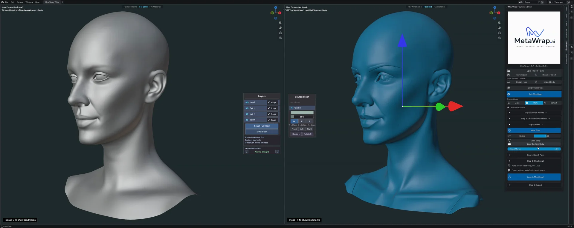 Head Morph after the wrap
