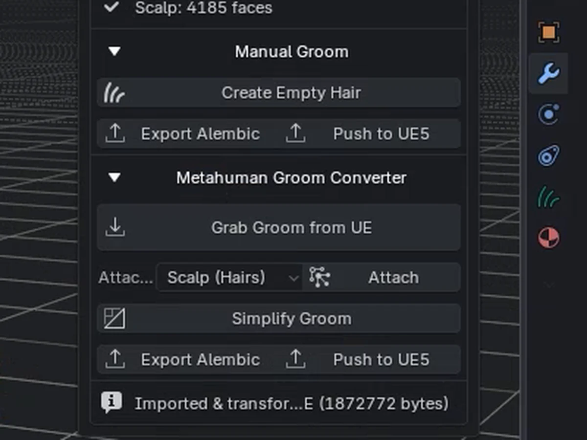 Grab Groom from UE and Attach