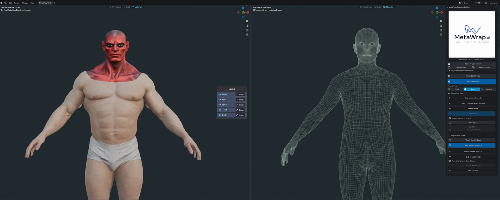 A head and a body from two projects
